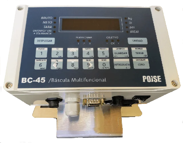 Indicador de báscula POISE BC-45 con pantalla y teclado